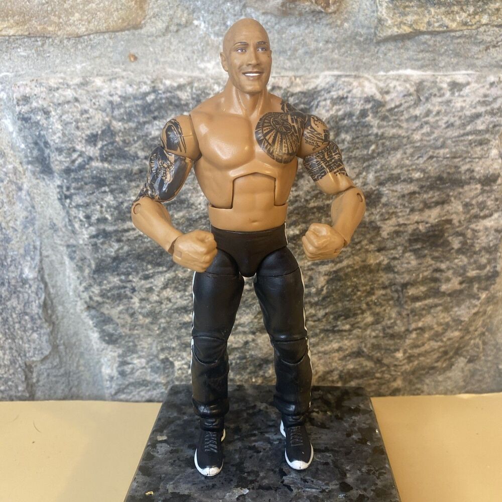 WWE 2011 Mattel The Rock Black Pants Wrestling 7" Action Figure - Dwayne Johnson